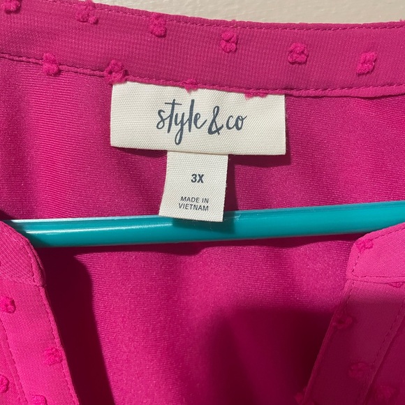 Style & Co. Women's Pink Textured Blouse - Picture 3 of 8